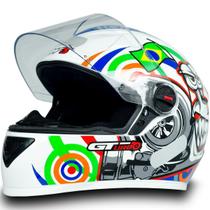 Capacete Para Moto Fw3 Gt Turbo Branco Tamanho 58