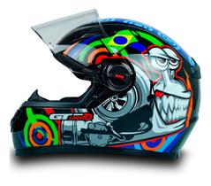 Capacete Para Moto FW3 GT Turbo Fechado Preto Tamanho 56 Com Narigueira Viseira Transparente
