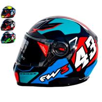 Capacete para Moto FW3 Modelos Aberto X Open Up 43 ou Fechado GTX 43 Várias Cores e Tamanhos - FW3 Capacete para Moto FW3 Modelos Aberto X Open Up 43 ou Fechado GTX 43 Várias Cores e Tamanhos - FW3