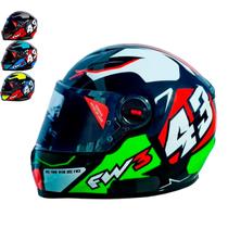 Capacete para Moto FW3 Modelos Aberto X Open Up 43 ou Fechado GTX 43 Várias Cores e Tamanhos - FW3