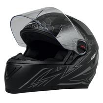 Capacete Para Moto Gt2 Resistente e Confortável com Narigueira Fw3 Preto Fosco com Viseira Cristal Tamanho 58 Capacete Para Moto Gt2 Resistente e Confortável com Narigueira Fw3 Preto Fosco com Viseira Cristal Tamanho 58