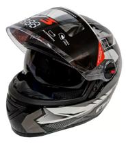 Capacete para Moto Integral Fechado GTX FOX Grafite Brilhante Tamanho 56 - Fw3