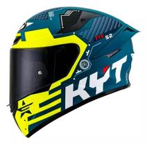 Capacete Para Moto Kyt Tt Course Fuselage Yellow Blue