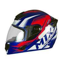 Capacete Para Moto Mixs Mx2 Storm Fosco Azul E Vermelho 62