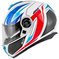 Capacete para Moto X21 Shiver Branco Azul Vermelho HX21 FSHWL