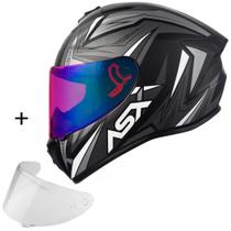 Capacete Para Motociclista ASX Draken Vector + Viseira Extra Colorida