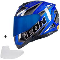 Capacete Para Motociclista Peels Icon 23 Fast + Viseira Colorida Azul