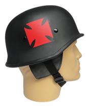 Capacete Para Scooter Elétrica Aberto Preto + Cruz de Malta Vr Coquinho m34c008