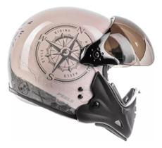 Capacete Peels F21 North Queixeira Removível com 2 Viseira Tamanho do capacete:60Cor:Off White com preto