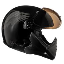 Capacete Peels F21 Sword Preto Aberto Queixeira Moto