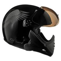 Capacete Peels F21 Sword Preto Grafite Queixeira Removível