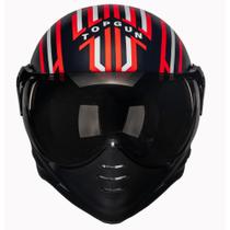Capacete Peels F21 Top Gun Azul Vermelho Fosco