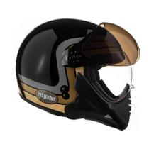 Capacete Peels F21 Yesterday Queixeira Aberto Preto Dourado Tamanho:60
