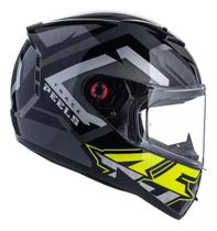 Capacete Peels Icon 23 Track Preto Cinza Prata Brilhante Capacete Peels Icon 23 Track Preto Cinza Prata Brilhante