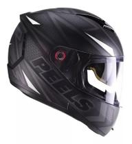 Capacete Peels Icon Fast Preto Branco Viseira Interna Solar