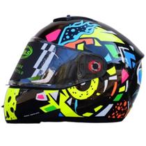 Capacete Peels Icon King Preto / Colorido - Brilho