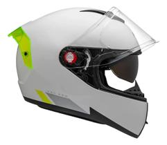 Capacete Peels Icon Pro 2nd Branco Amarelo Moto Óculos Solar