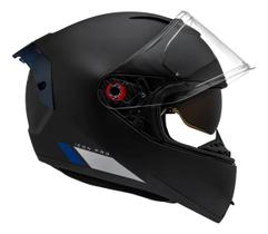 Capacete Peels Icon Pro 2nd Preto Azul Fosco Óculos Solar