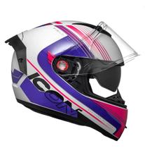 Capacete Peels Icon Pro Field Branco Rosa Com Óculos Solar