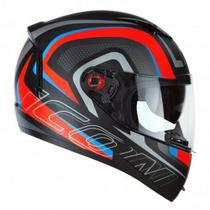 Capacete Peels Icon Silverstone Preto/Vermelho Fosco