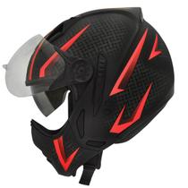 Capacete Peels Mirage Storm Preto e Vermelho Fosco Masculino Feminino