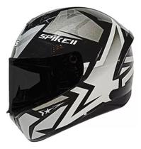 Capacete peels spike 2 1st preto prata brilhante