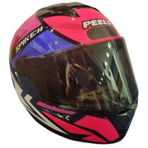 Capacete Peels Spike 2 1st Pto Rosa Pink Brilho + Vis Fumê