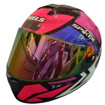 Capacete Peels Spike 2 1st Rosa Pink Brilho + Vis Camaleão