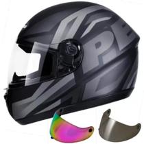 Capacete Peels Spike Maxi Preto Grafite Mais Viseiras Fume Camaleão