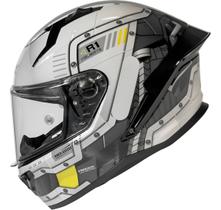 Capacete Pilot Star Trek Branco Preto Gp Tech