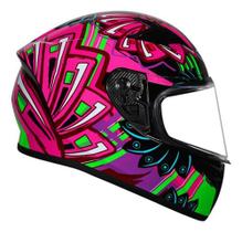 Capacete polar race flower c/ viseira antirrisco 2mm tam 64