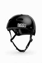 Capacete preto fita preta pro brilho niggli