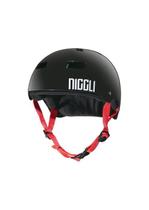 Capacete preto fita vermelha pro brilho niggli
