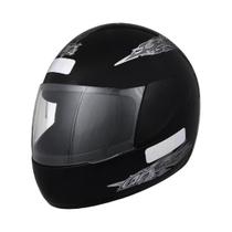 Capacete Preto Tamanho 60 ProTork Viseira Cristal Casco Em ABS E Cinta Jugular Com Fecho Revestido Em EPS