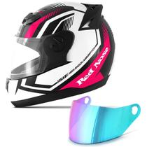 Capacete Pro Tork Evolution G6 Red Nose Brilhante Rosa Tam. 60 + Viseira Camaleão