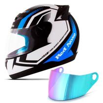 Capacete Pro Tork Evolution G6 Red Nose Fosco Azul Tam. 56 + Viseira Camaleão