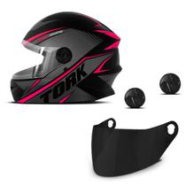 Capacete Pro Tork R8 + Viseira Fumê + Parafuso Capacete Pro Tork R8 + Viseira Fumê + Parafuso