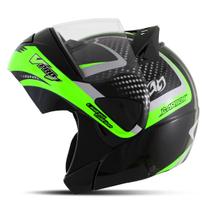 Capacete Pro Tork V-pro Jet 2 Carbon Preto Escamoteável Moto