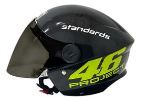 Capacete Protork New Liberty 3 Adesivado Project 46 Vr Fumê Capacete Protork New Liberty 3 Adesivado Project 46 Vr Fumê