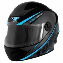 Capacete R8 Preto e Azul Claro Tamanho 58 Pro Tork - CAP-568CZAZC