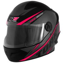 Capacete R8 Preto e Rosa Tamanho 58 Pro Tork - CAP-568CZRS