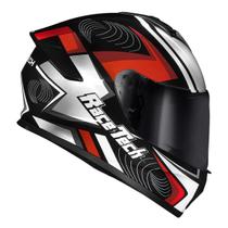 Capacete Race Tech Hit Draw Preto Cinza E Vermelho