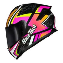 Capacete Race Tech Hit Draw Preto e Rosa