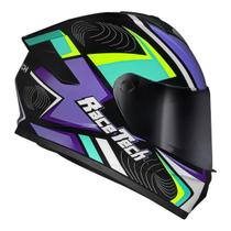 Capacete Race Tech Hit Draw Preto E Roxo
