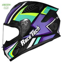 Capacete race tech hit draw pto/roxo/vd t-60