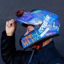 Capacete Race Tech Hit Faster Blue Yellow