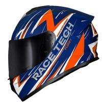 Capacete Race Tech Hit Fuzzy Azul e Laranja Capacete Race Tech Hit Fuzzy Azul e Laranja