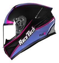 Capacete Race Tech Hit Plus Preto Roxo Feminino Masculino Desenho:Sólido/LilásTamanho do capacete:56Cor:PretoGenero:U
