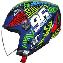 Capacete Race Tech Play Art Azul e Laranja Tamanho:56 Capacete Race Tech Play Art Azul e Laranja Tamanho:56
