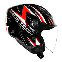 Capacete Race Tech Play Fuzzy Preto e Vermelho 54 Capacete Race Tech Play Fuzzy Preto e Vermelho 54